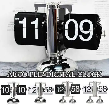 Кварцевые часы с автоматическим переворотом, управляемые цифровыми часами, домашний декор, Ретро-часы с переворотом, управляемые внутренним механизмом