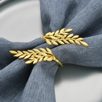 Креативное Имитационное Золотое кольцо для салфеток из пшеничного колоса, Металлическое Кольцо для салфеток из ячменя, Свадебная пряжка для салфеток