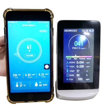 Монитор качества воздуха Анализатор Детектор Формальдегида WIFI Подключение к телефону CO2 PM2.5 Измеритель TVOC Датчик загрязнения газа Тестер в помещении