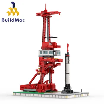 Стартовый комплекс BuildMoc 5 Вт/Меркурий-Редстоун 1:110 Набор строительных блоков Ракетная база Башня Кирпичи Игрушки для детей Подарки на день рождения